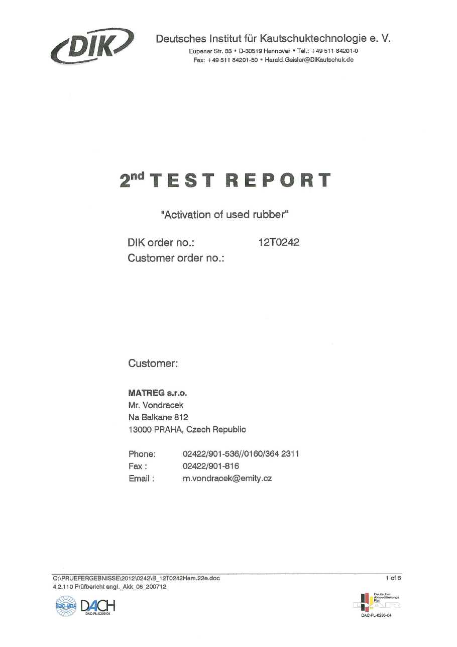 DIK test report